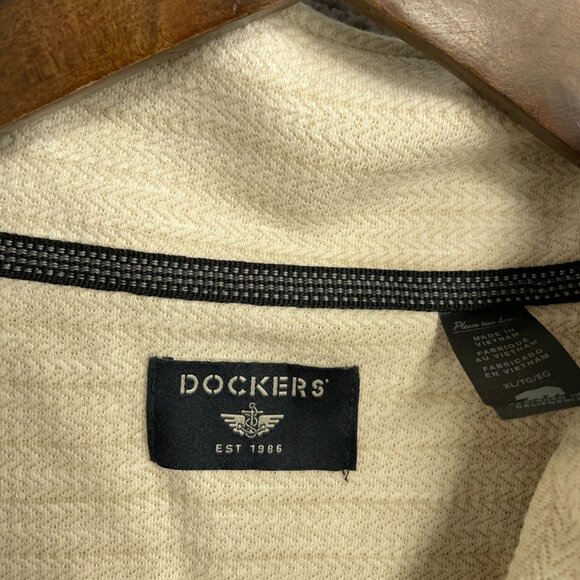 NEW Dockers Men's XL Quarter Zip Pullover Sweatshirt  Beige - Picture 9 of 12